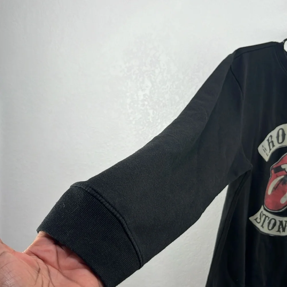 The Rolling Stones Mens M Black Long Sleeves Crew Neck Pullover Sweatshirt